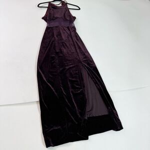 Vintage Blondie and Me Maxi Dress Womens 6 Purple Velvet Whimsigoth Vampy Slit